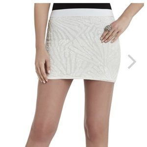 NWT BCBG Paxton White Sequin Mini Skirt